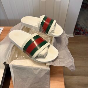 Gucci Red and Green Men's Slide Sandals